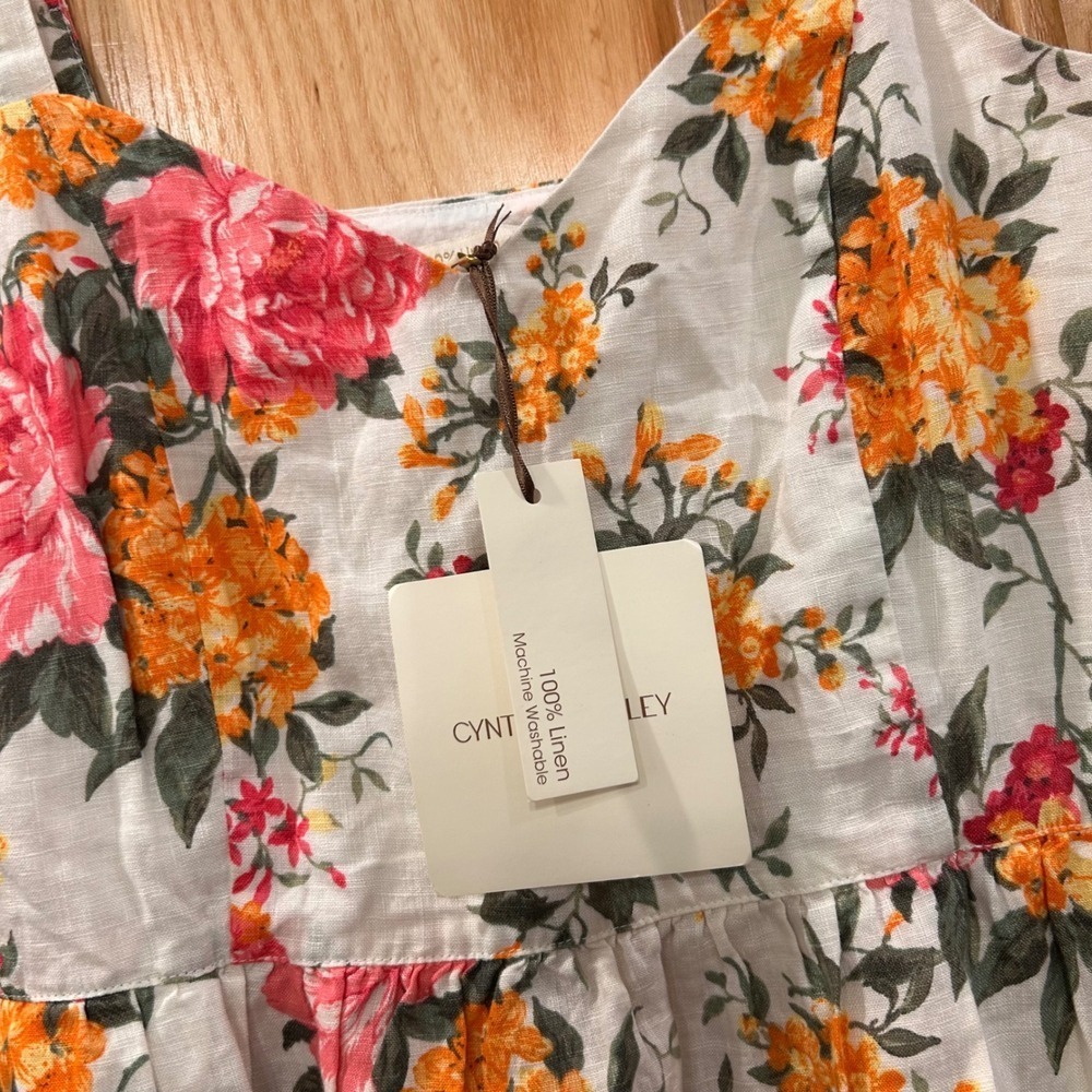 Cynthia Rowley Floral Linen Blend Dress Size 6 - Picture 3 of 15